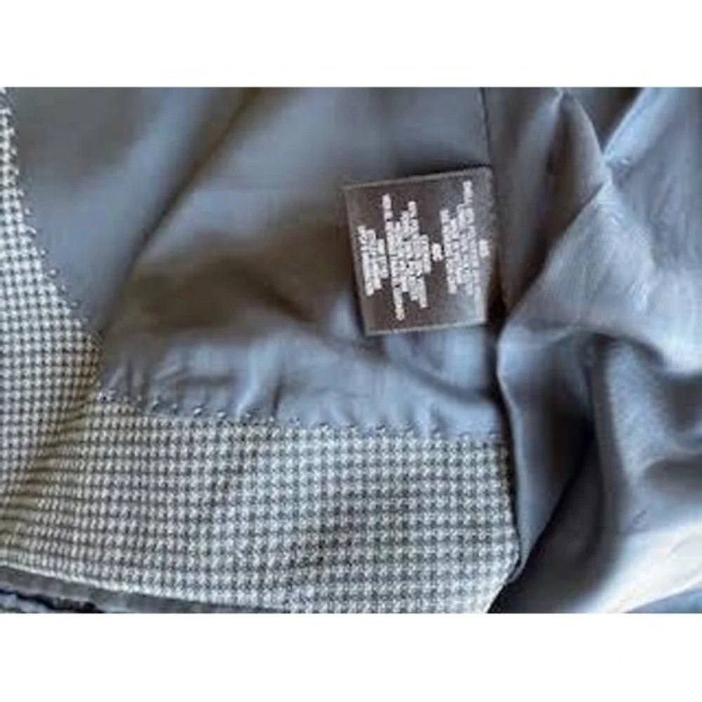George Mens 42C Gray Houndstooth Blazer Three Button Sport Coat Jacket